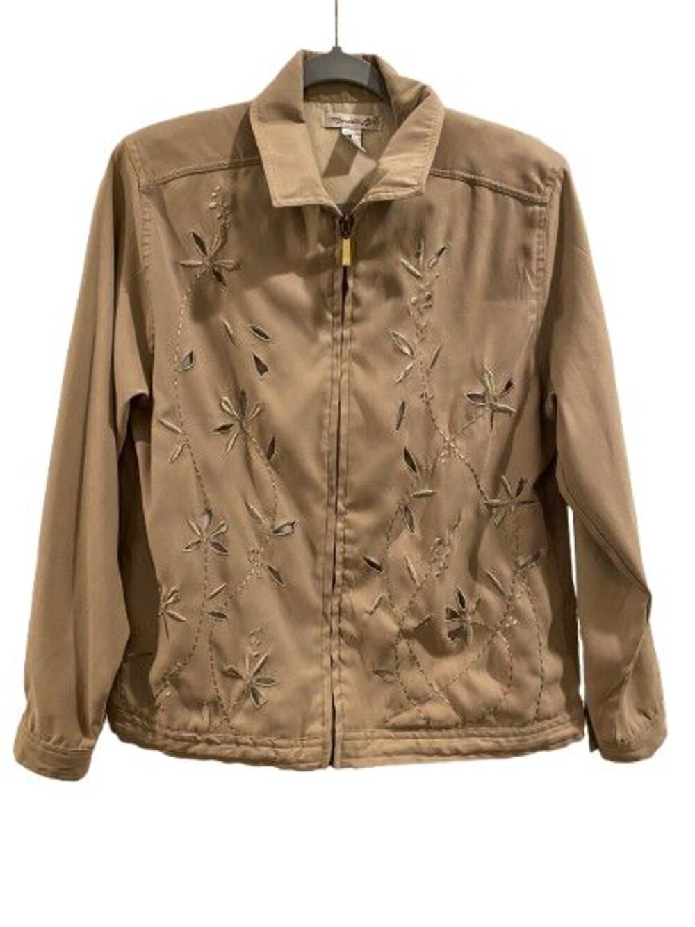 Women's Small Mureli Jacket Brown Light weight w/ cut out design